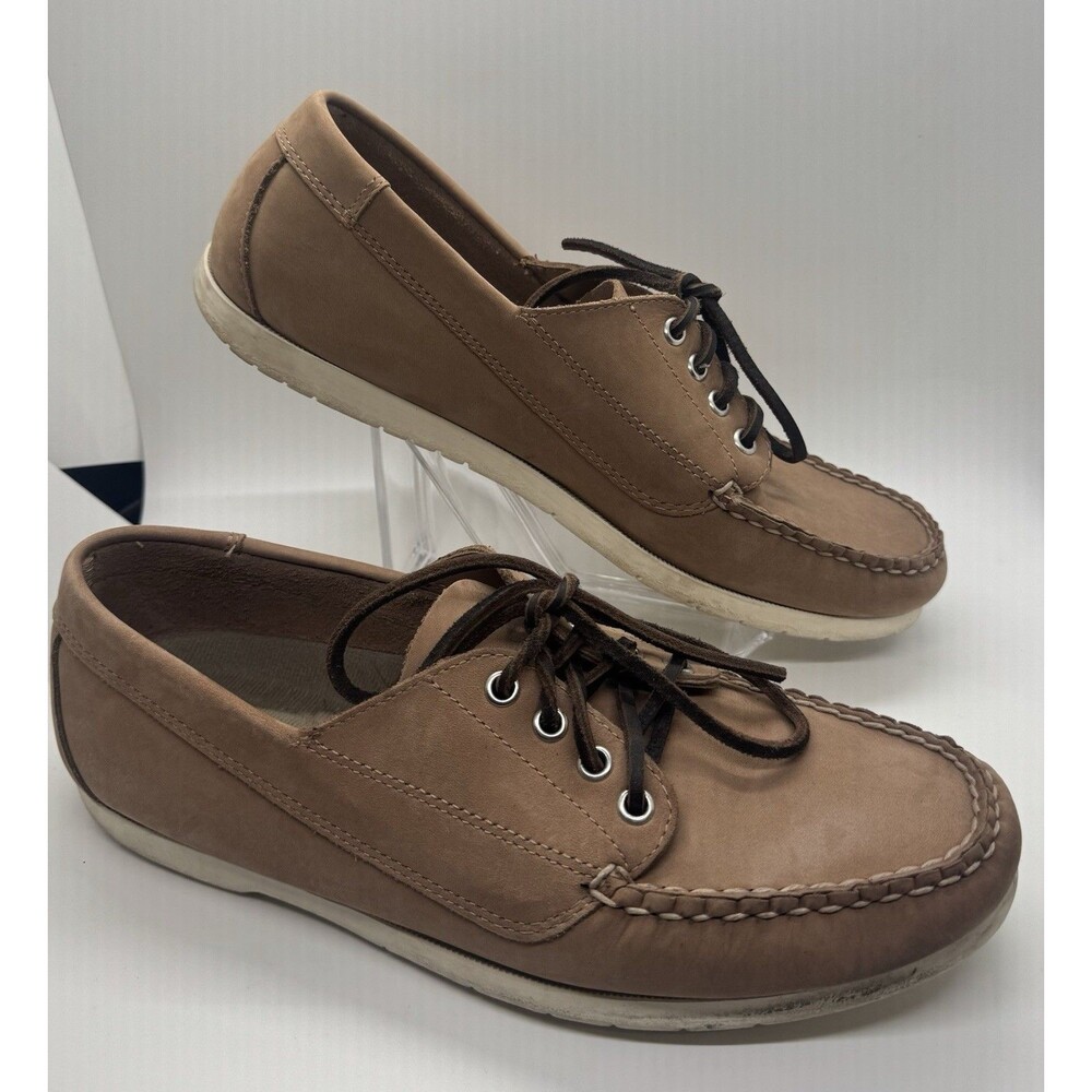 L.L. Bean Men's Handsewn Moccasins Blucher Moc, Sz 9.5D Brown Full-Grain Leather